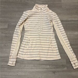 Lululemon Star Runner 1/2-Zip Slolum Stripe Angel Wing Lace Insets Approx. Sz 6
